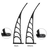 HAOYYE Door and Window Rain Cover Awning 200 x 100 Transparent Polycarbonate Canopy with Black Brackets Outdoor Eaves Shelter for Porch Balcony Entryway Weather Protection Durable Decorative Design